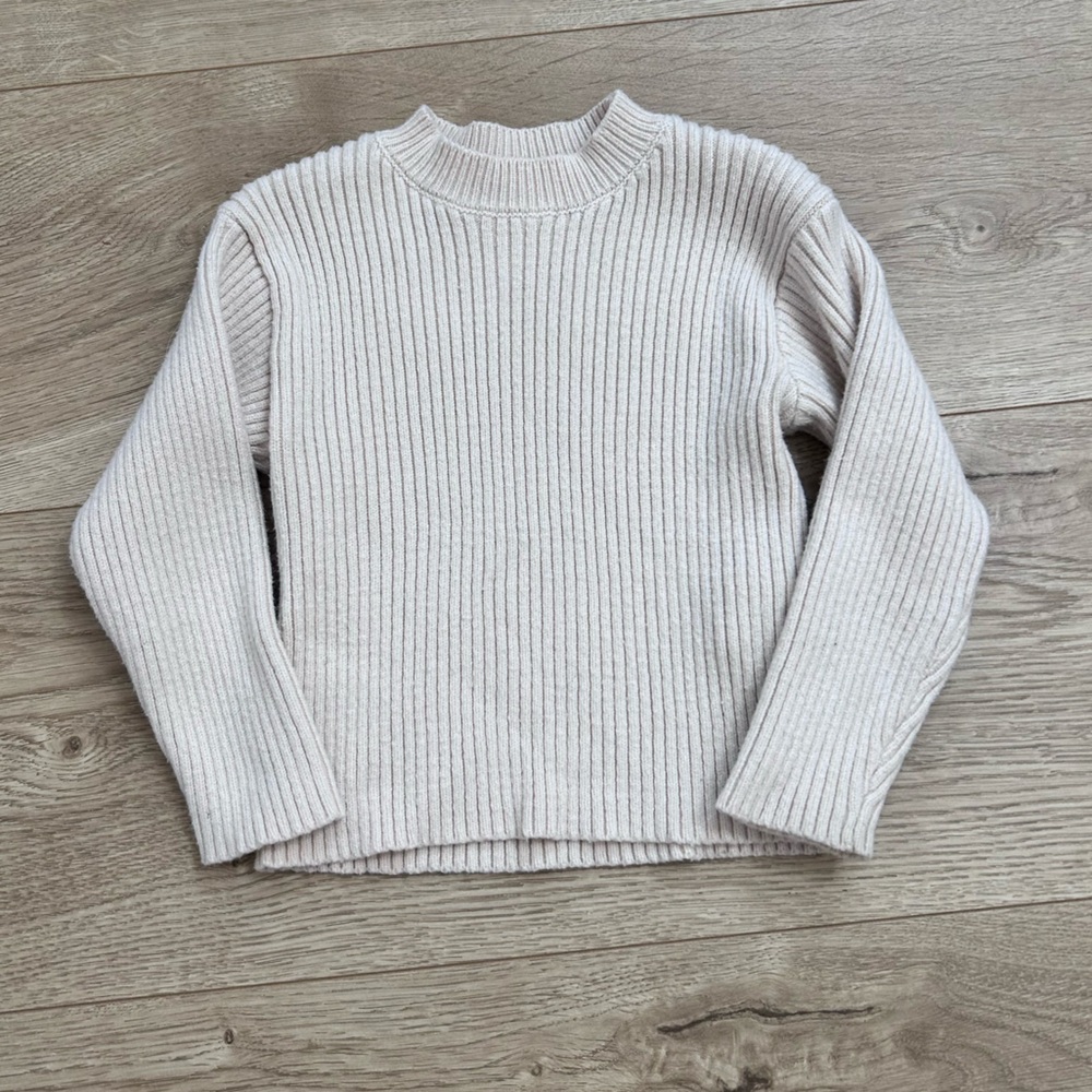 Zara cream mock neck sweater ribbed size 12-18 months